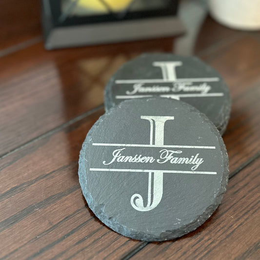 Monogram Slate Coaster Set